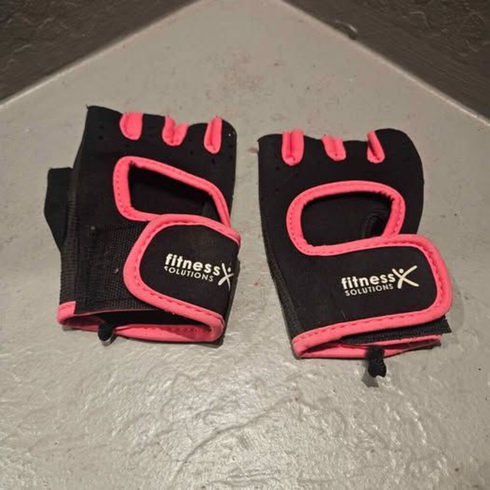 Women's Fitness Gloves Fingerless Size Large Pink and Black